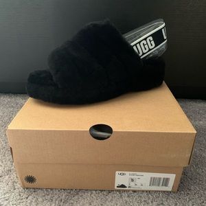 Ugg-Fluff Yeah Slide-Black Sz.5